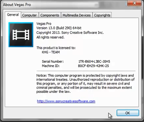 Sony Vegas Pro 13 Crack Serial Number Free Download