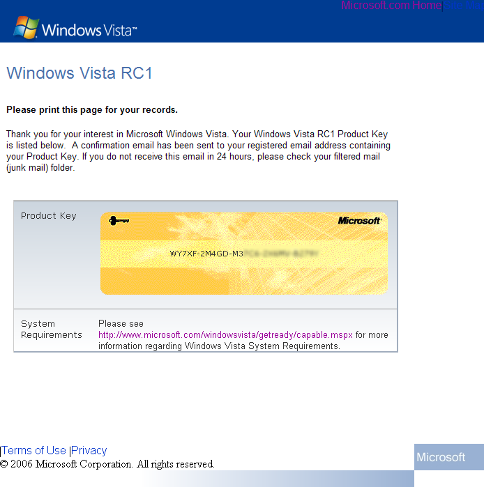 Use Windows Vista Product Key