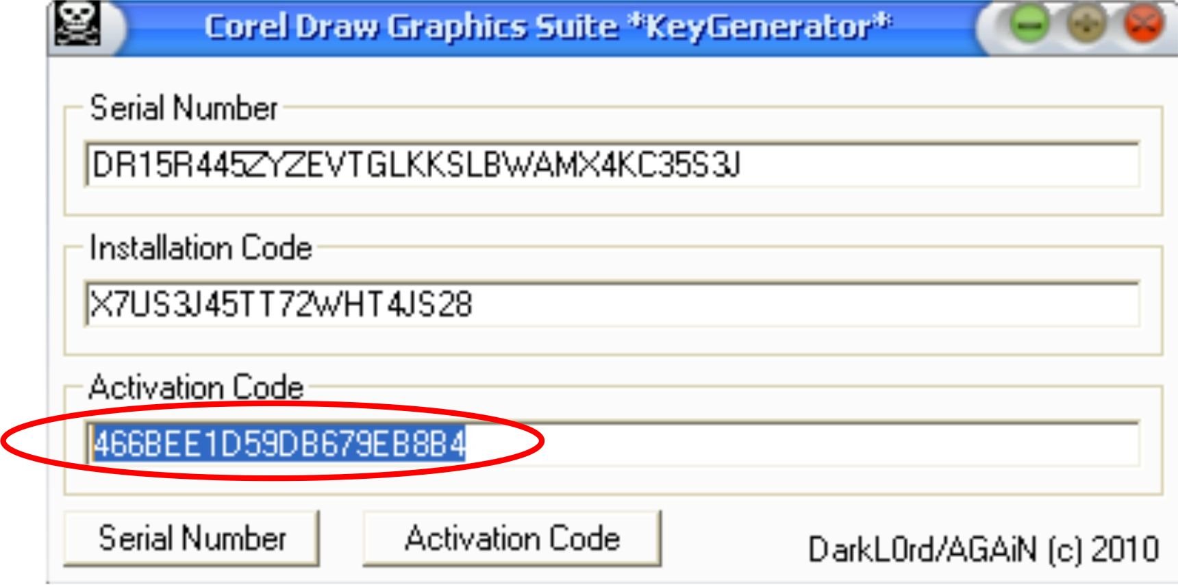 serial number corel draw x4