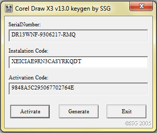 corel draw serial number track